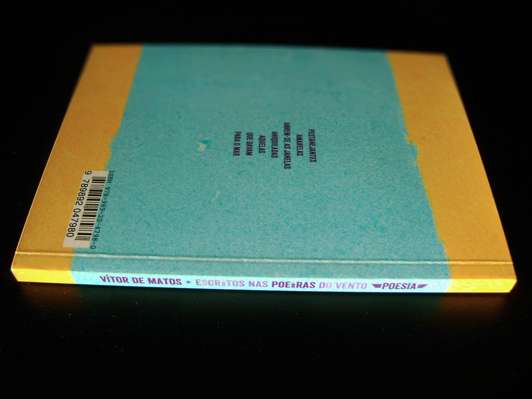vitordematos . escritos nas poeiras do vento - design of a self published poetry book :: back cover and spine detail